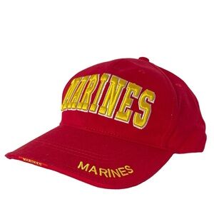 ROTHCO Marines baseball cap red with yellow embroidery One Size adjustable NEW